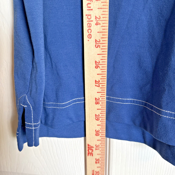 FootJoy Short Sleeve Golf Polo Shirt Men's Blue Size Large L FJ Contrast Stitch - Picture 9 of 11